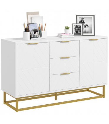 Modern Storage Cabinet Freestanding Cupboard with 3 Drawers for Dining Room