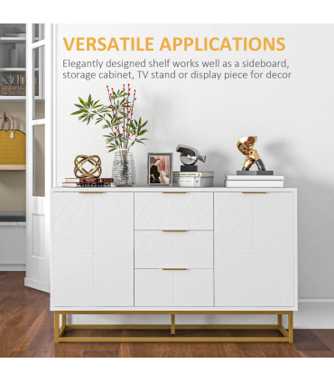 Modern Storage Cabinet Freestanding Cupboard with 3 Drawers for Dining Room