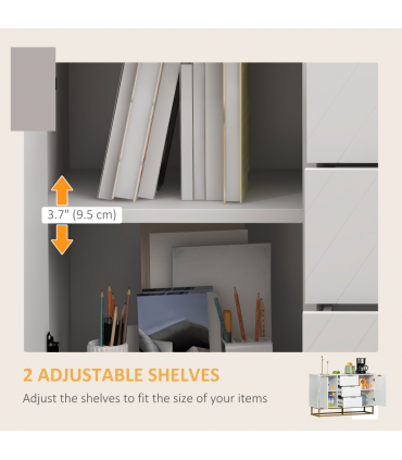 Modern Storage Cabinet Freestanding Cupboard with 3 Drawers for Dining Room