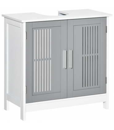 Modern Under Sink Cabinet with 2 Doors, Bathroom Vanity Unit, White