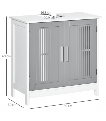 Modern Under Sink Cabinet with 2 Doors, Bathroom Vanity Unit, White
