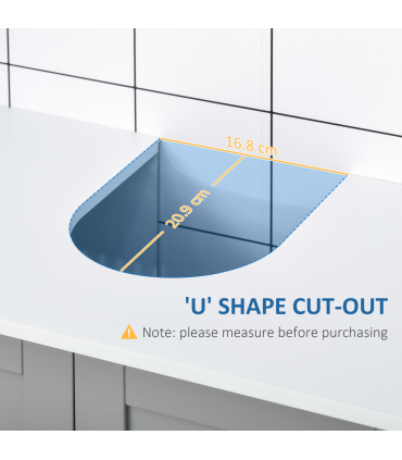 Modern Under Sink Cabinet with 2 Doors, Bathroom Vanity Unit, White