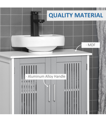 Modern Under Sink Cabinet with 2 Doors, Bathroom Vanity Unit, White