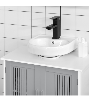 Modern Under Sink Cabinet with 2 Doors, Bathroom Vanity Unit, White