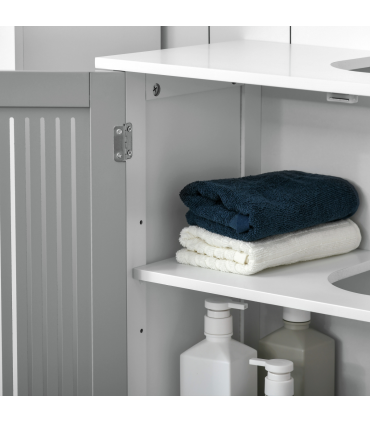 Modern Under Sink Cabinet with 2 Doors, Bathroom Vanity Unit, White