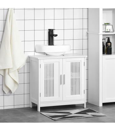 Modern Under Sink Cabinet with 2 Doors, Bathroom Vanity Unit, White