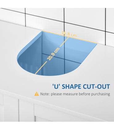 Modern Under Sink Cabinet with 2 Doors, Bathroom Vanity Unit, White