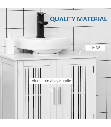 Modern Under Sink Cabinet with 2 Doors, Bathroom Vanity Unit, White