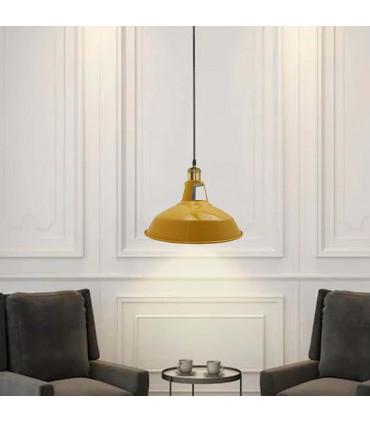 Pendant Lights Yellow Metal + PVC Modern Vintage Industrial Retro Lamp Shade