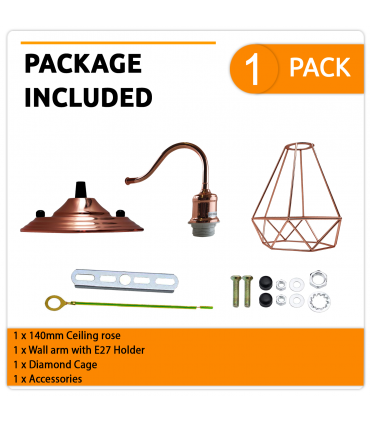 Wall light Modern Vintage Retro Industrial Rose Gold 34.00 x 32.00 x 20.00 cm