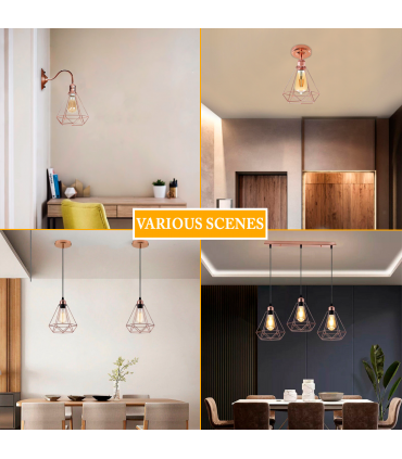 Wall light Modern Vintage Retro Industrial Rose Gold 34.00 x 32.00 x 20.00 cm