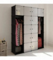 Modular Cabinet 14 Compartments Black and White 37x146x180.5 cm