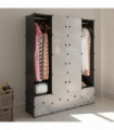 Modular Cabinet 18 Compartments Black and White 37x146x180.5 cm