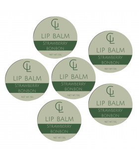 Moisturising Lip Balm - Strawberry Bonbon x6 tins