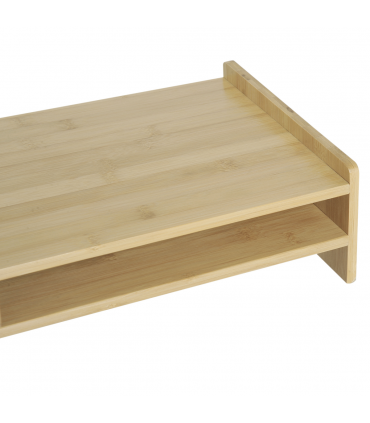 Monitor Riser Laptop PC Plinth Stand Desktop Organiser W/ Drawer Bamboo