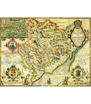Monmouthshire Historical Map 1000 Piece Jigsaw Puzzle (1610)