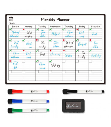 Vinsani Monthly Planner 4 Markers & Eraser 0000145
