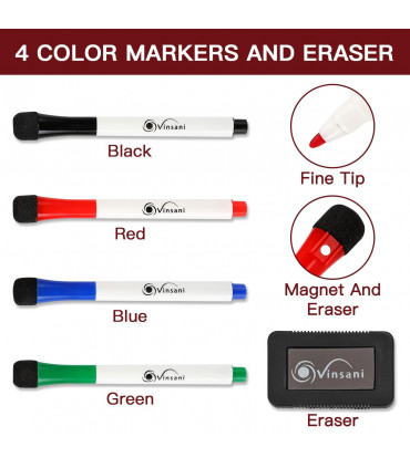 Vinsani Monthly Planner 4 Markers & Eraser 0000145