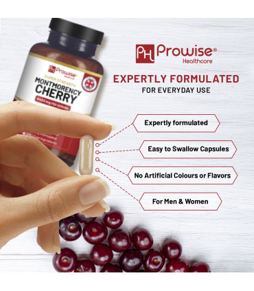 Montmorency Cherry 6400mg - 200 Tart Cherry Capsules - Natural Tart Cherry Extract Supplement for Men & Women