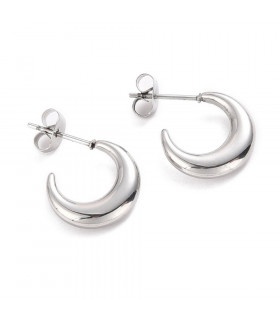 Moon Hoop Earrings