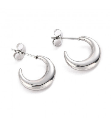 Moon Hoop Earrings