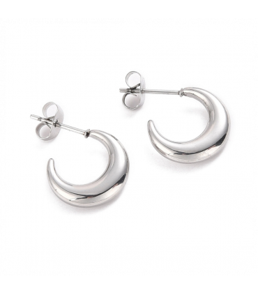 Moon Hoop Earrings