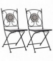 Mosaic Bistro Chairs 2 pcs Grey