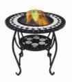 Mosaic Fire Pit Table Black and White 68 cm Ceramic