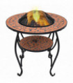 Mosaic Fire Pit Table Terracotta 68 cm Ceramic
