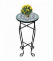 Mosaic Side Table Plant Table Green White