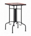 Mosaic Side Table Terracotta and White Ceramic