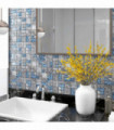 Mosaic Tiles 11 pcs Grey and Blue 30x30 cm Glass