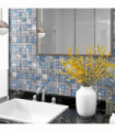 Mosaic Tiles 22 pcs Grey and Blue 30x30 cm Glass