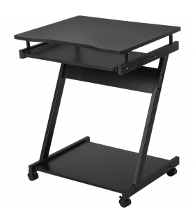 Movable Computer Desk with 4 Moving Wheels Sliding Keyboard Tray Black