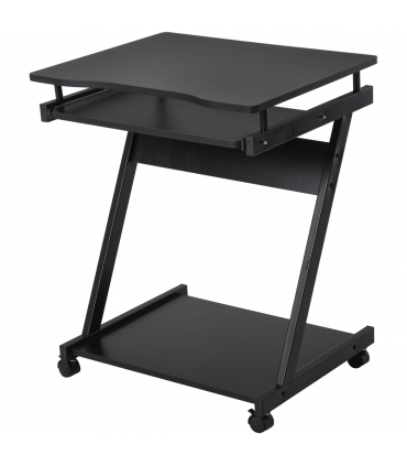 Movable Computer Desk with 4 Moving Wheels Sliding Keyboard Tray Black