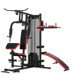 Multi Gym Workout Station with Sit Up Bench, Push Up Stand, Dip Station