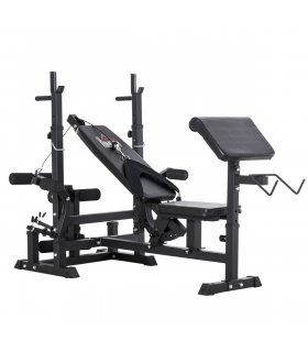 Multi-Exercise Full-Body Weight Bench with Bench Press & Leg Extension HOMCOM
