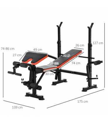 Multi-Function Adjustable Weight Training Bench Gym Fitness Lifting HOMCOM