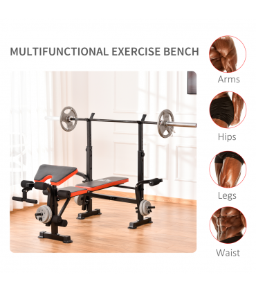Multi-Function Adjustable Weight Training Bench Gym Fitness Lifting HOMCOM