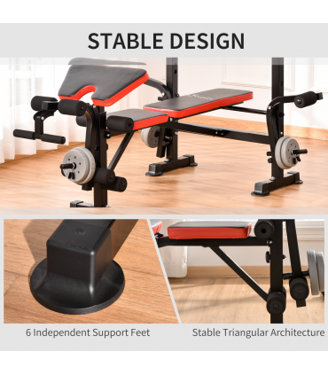 Multi-Function Adjustable Weight Training Bench Gym Fitness Lifting HOMCOM
