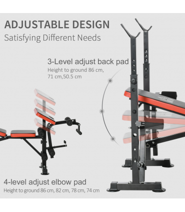 Multi-Function Adjustable Weight Training Bench Gym Fitness Lifting HOMCOM
