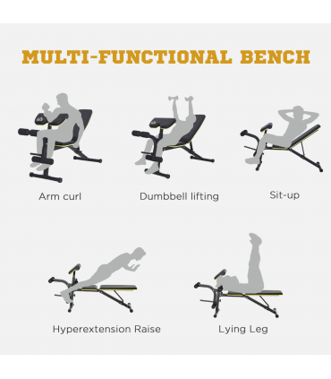 Multi-Functional Sit-Up Dumbbell Weight Bench w/ Adjustable Height for Home Gym