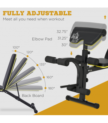 Multi-Functional Sit-Up Dumbbell Weight Bench w/ Adjustable Height for Home Gym