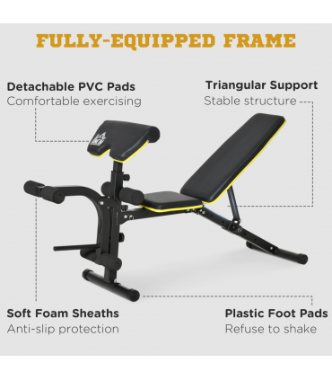 Multi-Functional Sit-Up Dumbbell Weight Bench w/ Adjustable Height for Home Gym