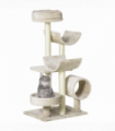 Multi-Level Large Cat Tree Scratching Post Perch Play Center Tunnel Beige