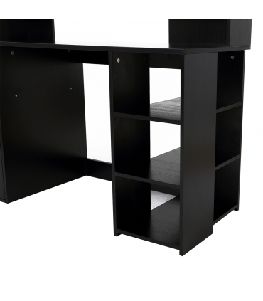 Multi-Storage & Workstation Desk Table Storage Shelves  Office Black HOMCOM
