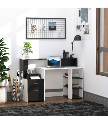 Multi-Storage & Workstation Desk Table Storage Shelves Home Office HOMCOM