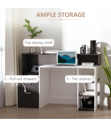 Multi-Storage & Workstation Desk Table Storage Shelves Home Office HOMCOM