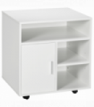 Multi-Storage Printer Unit Office Organisation w/ 5 Compartments White HOMCOM