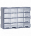 vidaXL Multi-drawer Organiser with 16 Middle Drawers 52x16x37 cm